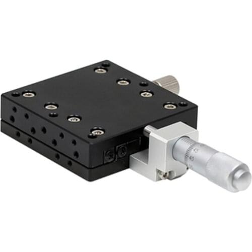 X Axis 80*80mm Knob Micrometer Sliding stage Guide Rail Type Platform Manual Displacement Sliding Table LX80-L, LX80-R,LX80-C