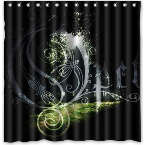 Polyester Fabric Bath Shower Curtain Opeth Waterproof Bathroom Decorative Curtains 180x180cm With White Hooks