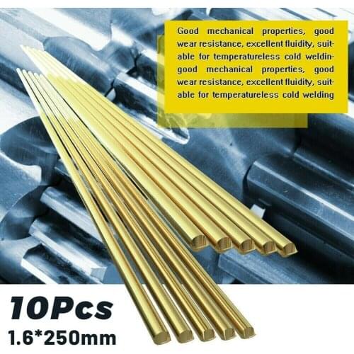 10 Pcs 250mm Brass Welding Rods 1.6mm Professional Soldering Wires Sticks Brass HS221 Wholesale For Repair Brazing