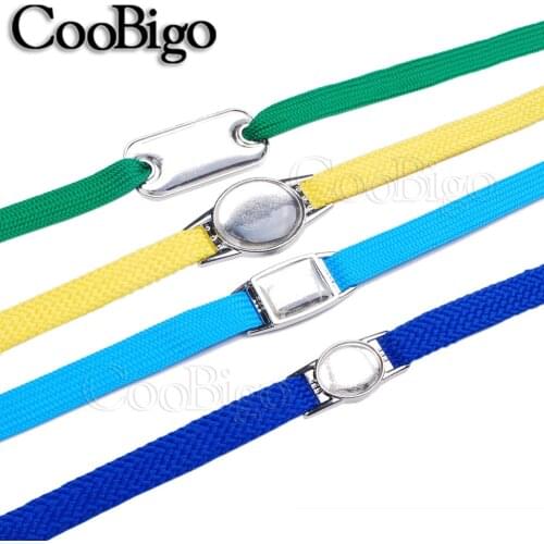 10set Blank Shoelace Charm With Clear Epoxy Stickers for Sneakers Paracord Bracelet Pets Collar Decoration Accessories