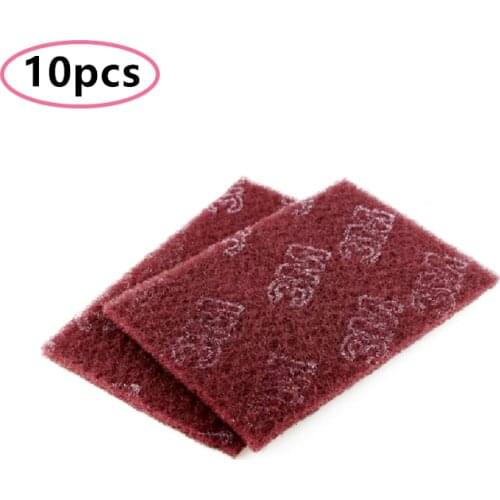 10PCS Industrial Scouring Pad Brush Cloth Coarse Rust Removal Flexible Nonwoven Hand Industry Kitchen Cleaning Scotch Brite