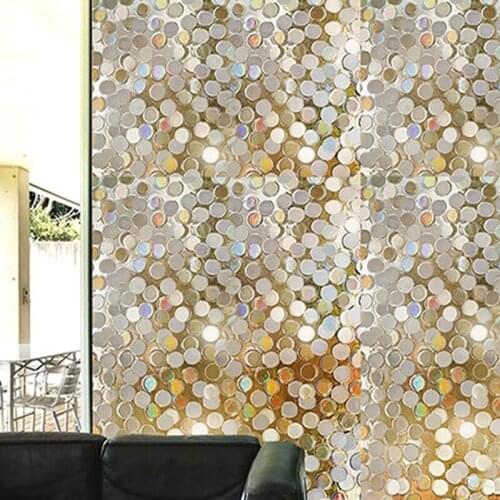 100*45cm Glitter Dots Sequins Bedroom 3D Opaque Toilet Glass Film Shading Grids Window Sticker Glass Sticker Bathroom Decoration