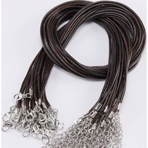 20PCS Colorful Leather Chain Choker Women Men Handmade Wax Cord Rope Pendant Necklace For DIY Jewelry Making Accessories