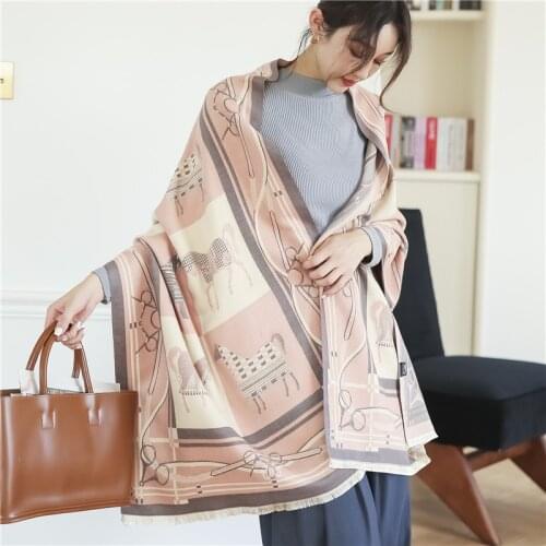 2021 Winter Autumn Cashmere Scarf Women Scarves Thick Blanket Warm Shawls And Wraps Bufanda Ladies Pashmina Hijab Long Echarpe