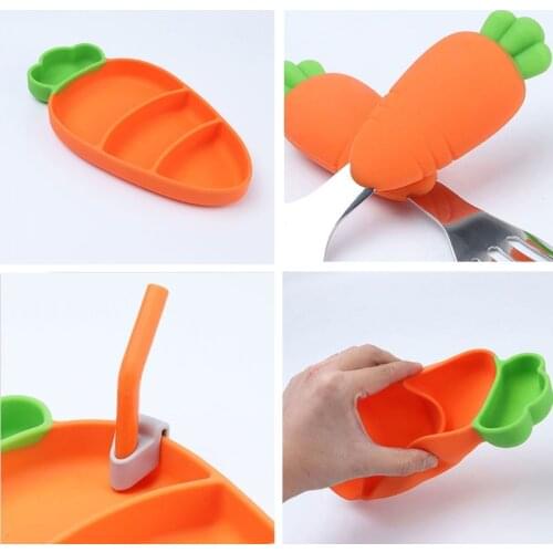 3 Pcs Silicone Plate Spoon Fork Sets Baby Feedings Silicone Bowl Tableware GXMB