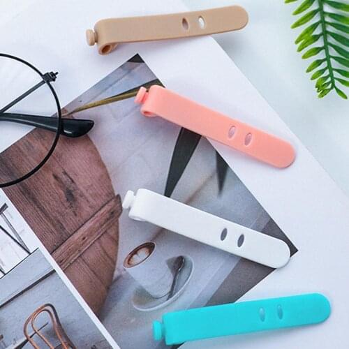 4Pcs Colorful Silicone Earphone Cable Winder Organizer Desk Data Cord Holder Management for Wired Earphone USB Cables Storage