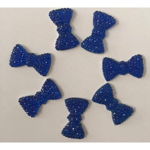 40pcs 11*20mm Wholesale 3D Rhinestone Bow Tie Nail Art Slices DIY Decorations -B648