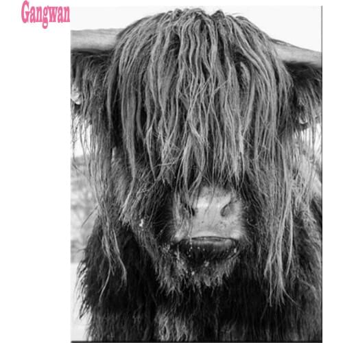 5d diy Diamond Painting Full square round Cross Stitch Highland Cows picture By Numbers Diamond Embroidery mosaic home decor art