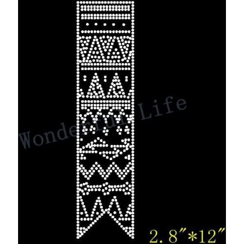 Free shipping southwest cheer bow strip rhinestone Iron On bling transfer