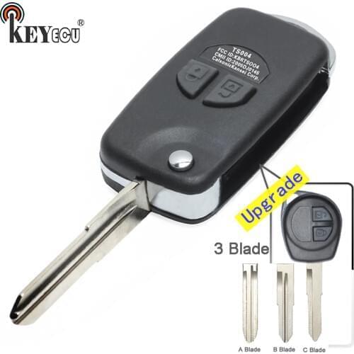 KEYECU for Suzuki Grand Vitara Swift Ignis SX4 Liana Alto Upgrade Flip Folding 2 Button Remote Key Shell Case Blank Fob