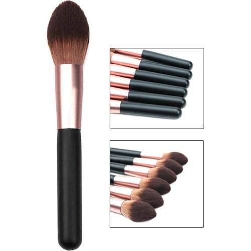 Brand 1 Pc Tapered Flame Shape Highlighter Makeup Brush Wooden Handle Fiber Wool Cosmetic Blush Loose powder Make up Tool