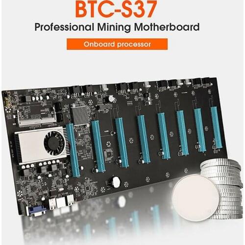 BTC-S37 Bitcoin Mining Machine Motherboard CPU Set 8 Miner Video Card Slot Memory Adapter Support VGA Compatible A08 21 Dropship