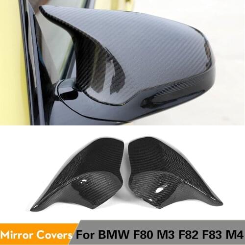 Rearview Mirror Covers for BMW M4 M3 F82 F80 F83 2014 - 2018 Carbon Fiber Side Mirror Caps Replacement Style LHD