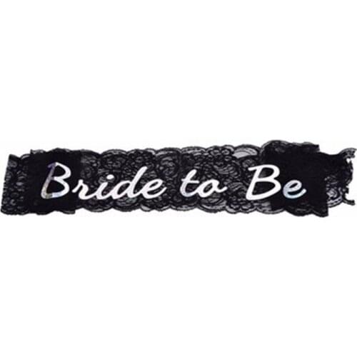 Black White Lace Sash Bridal Shower Decoration Bachelorette Hen Party Wedding Photograph Supplies