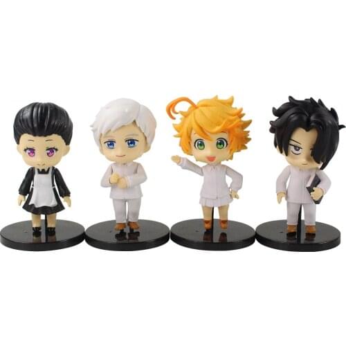 10cm 4pcs/Lot Anime The Promised Neverland Emma Norman Ray Nat PVC Action Figure Toy Model Doll Children Christmas Gift