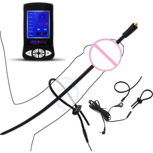 Electro Shock Penis Plug Cock Ring Urethral Catheter Sound Dilator Electric Stimulate Urethral Plug Male Masturbator Sex Toy