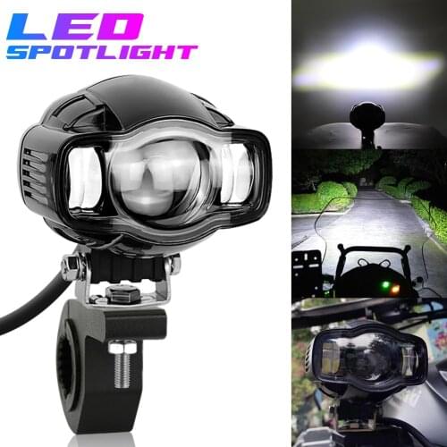 20W High Beam LED Motorcycle Headlight Bulb USB charger IP68 White Spot Light Motorcycle Universal Headlamp Driving Fog Light