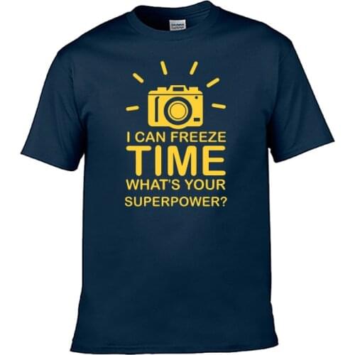 Freeze Time Camera Photography TShirt Funny Birthday Gift For Men Dad Father Photographer Summer Cotton Short Sleeve T Shirt Tee