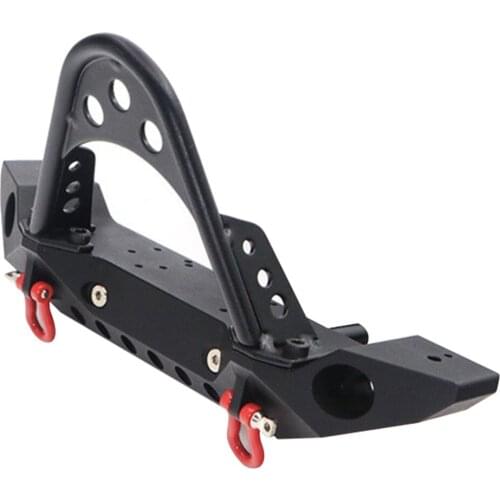 Metal Steel Front Bumper with Winch Mount Shackles for 1/10 RC Crawler Car Traxxas TRX-4 Axial SCX10
