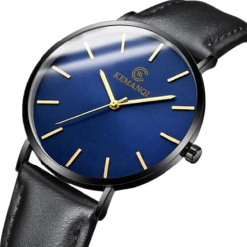 Relogio Masculino Man Watch 2018 Blue Dial Fashion Quartz Watches Thin Mens Watches Mens Watch erkek kol saati reloj hombre