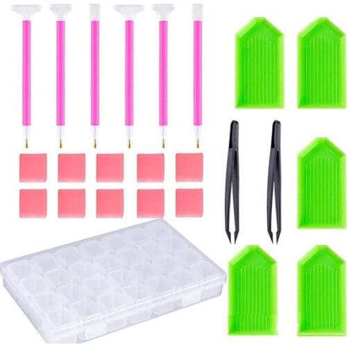 24Set Tools 5D Diamond Painting Tools DIY Painting Embroidery Cross-Stitch Painting Set Tool