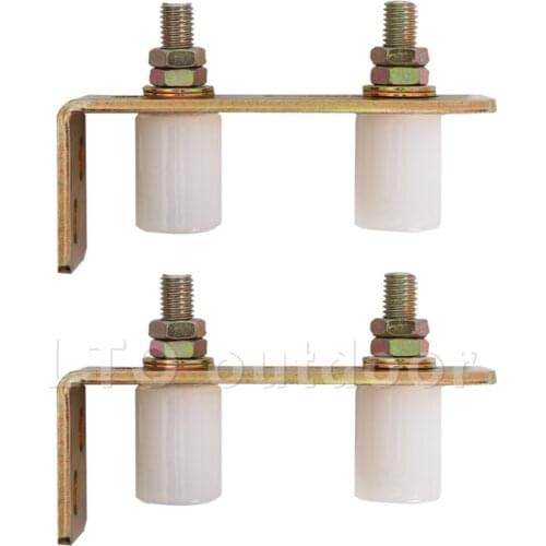 Slide Gate Guide Roller with L Bracket, Adjustable Dual Nylon Rollers Gate Assembly Support for Sliding Gates Door