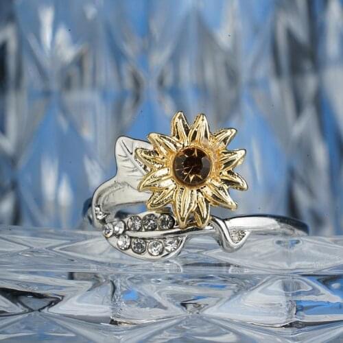 Sunflower Ring Adjustable Size Popular and Comfortable 100% New Style High 2021 and Holiday New For Girlfriend Quality R7Z4
