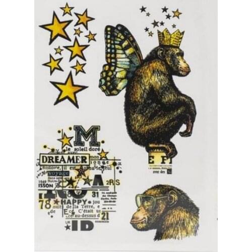 Monkey, butterfly wings Transparent Clear Silicone Stamp/Seal for DIY scrapbooking/pho to album Decorative clear stamp A2030