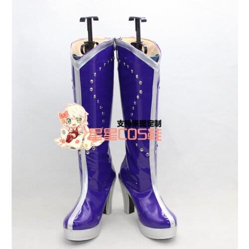 LoveLive! Love Live Eli Ayase Ellie Purple Long Halloween Cosplay Shoes Boots X002