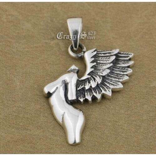 925 Sterling Silver Naked Wing Angel Fashion Charms Pendant 9S016