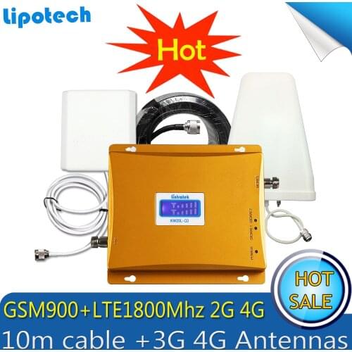 Lintratek Repeater GSM 900 LTE 1800 Mobile Phone Cellular Signal Booster 65dB 2G 4G GSM DCS Cellphone Repeater Repetidor Antena