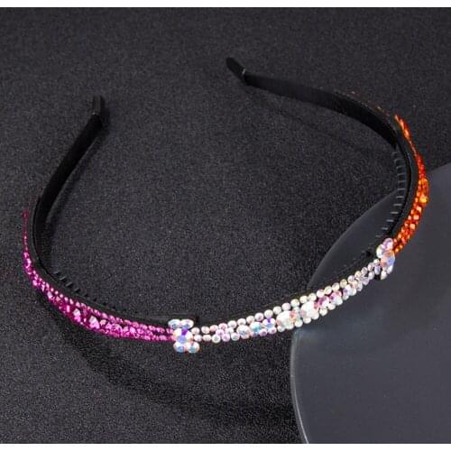 Simplicity Sweet Geometric Head Wear Headband for Women Rhinestone Non-slip Border Girl Hairpin Fancy Hair Accessories Gift