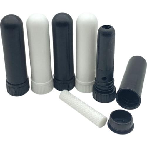 50Pcs Nasal Inhaler Empty Aromatherapy Oil Nasal Inhaler Tubes Complete Sticks With Cotton core Fast Shipping