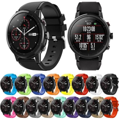 22mm Silicone Sport Strap For Huami Amazfit GTR 47mm/Pace/Stratos 2/2S Band for Samsung Galaxy Watch 46mm/Gear S3 Strap Bracelet