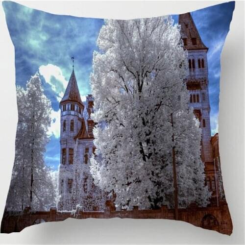 Luxury Printing Morimo Funny scenery City night scene castle Stylish Custom Zippered Square Pillow Cover Pillowcases