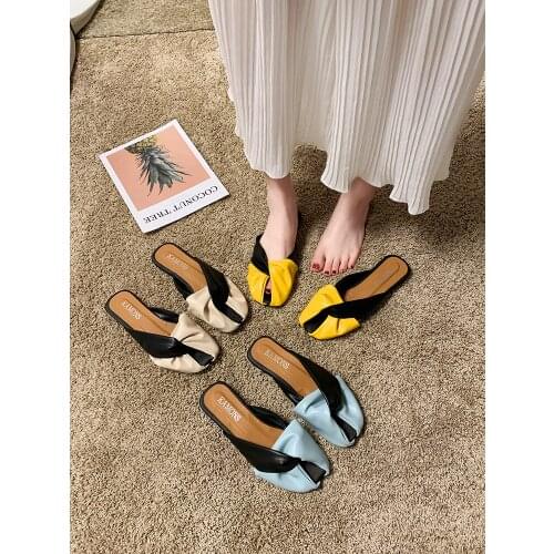 New summer sandals web celebrity beach shoes wear-resistant non-slip flat bottom pu candy color outside casual flip-flops