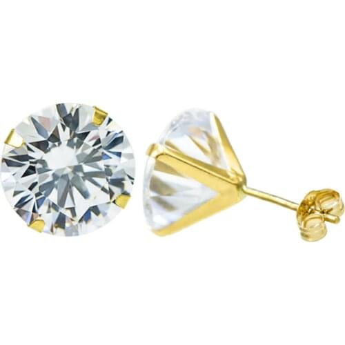 Moissanite earrings 0.50carat 5mm Diamond Stud Earrings 14k Yellow Gold ClassicDiamond Earrings Bridal or Birthday Gift