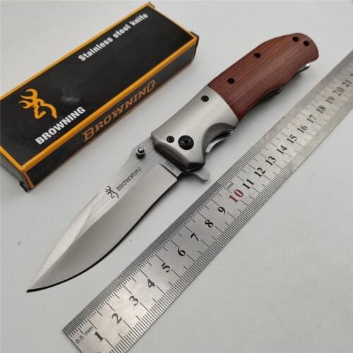 High Quality Portable Browning DA51 Folding Knife 3Cr13 Blade Rosewood Handle Tactical Knife Camping Survival Knife Gifts Box