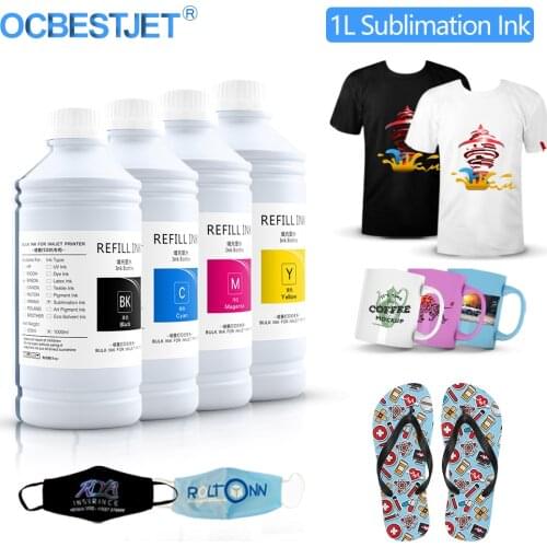 4x1000ml Sublimation Ink For Epson L355 L362 T26 XP302 CX4300 TX109 TX117 WF-7610 Printer Ink Heat Press Ink Heat Transfer Ink