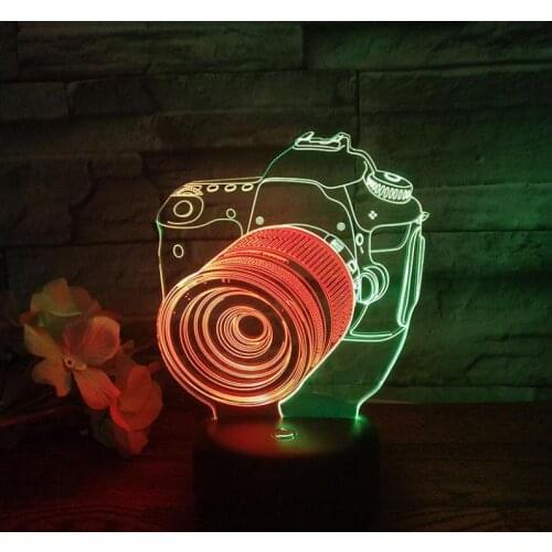 Camera Led 3d Strange lamp Creative Visual Touch Charging Led Light 7 color change Childrens room decoration 3D lamp