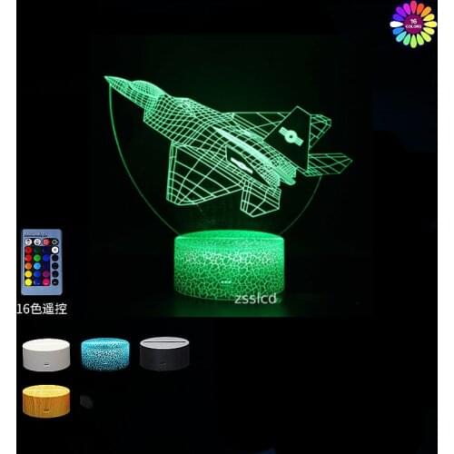 14 Patterns 3D Plane LED Night Lights Hologram USB Light Table Lamp Bedroom Room Game Decor Setup For Boys Kids Birthday Gift
