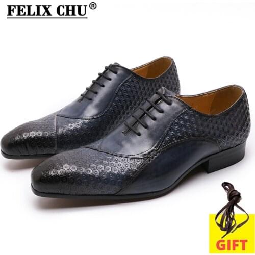 Mens Dress Shoes Genuine Leather Business Italian Formal Shoes Black Blue Lace Up Fashion Weddin Suit Shoes For Men Oxford Shoes