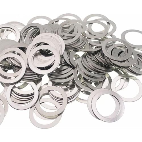 15pcs 27mm inside diameter stainless steel ultra thin washers metal washer meson flat gasket 41mm 42mm 43mm OD 0.1mm-1mm thick