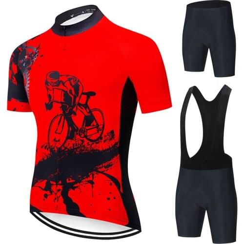 BIKE Team Cycling Jersey Set 2021 Man Summer MTB Race Cycling Clothing Short Sleeve Ropa Ciclismo Outdoor Riding Bike Uniform