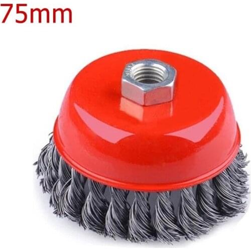 Rotary Knot Flat Cup Steel Wire Wheel Brush For Angle Grinder Rust Removal 75mm Cleaning Tools Accessories