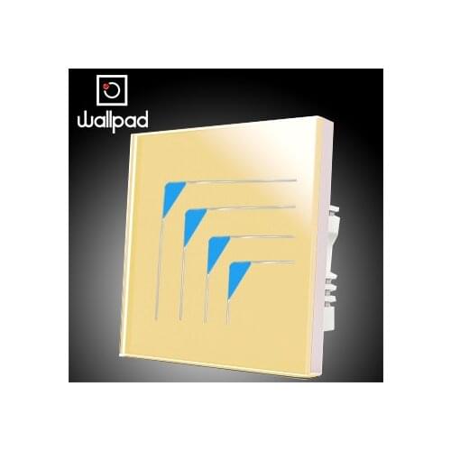 Wallpad Pink 4 Gangs 1 Way Waterproof Wall Touch Switch,Tempered Glass Wall Light Touch Light Switch AC 110V~250V