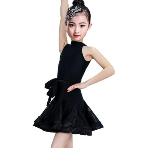 Girls Latin Skirt Children Latin Dancewear Kids Ballroom Modern Samba Dance Training Costumes Stage Dance Competition Dresses