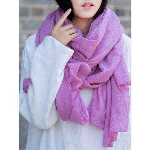 Johnature Women Scarfs 8 Colour Bandana 2020 Fall Winter New Cotton Brief Warm Shawl Female Vintage Women Clothing