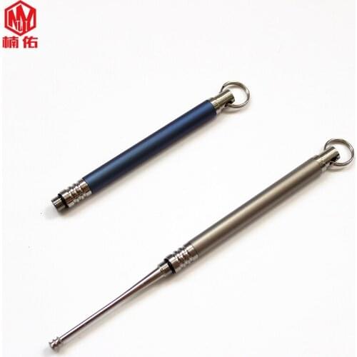 1PC Portable Titanium Alloy Earpick Ear Pick Spoon Can Be Lengthened Detachable WIth Storage Bottle Keychain Pendants