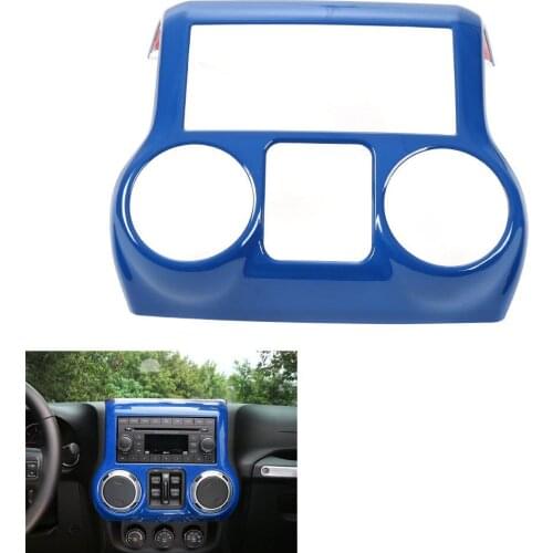 1pc Blue Car Interior Center Control Panel Cover Trim ABS Frame Decoration Fits For Jeep Wrangler 2011-2016 Car Styling